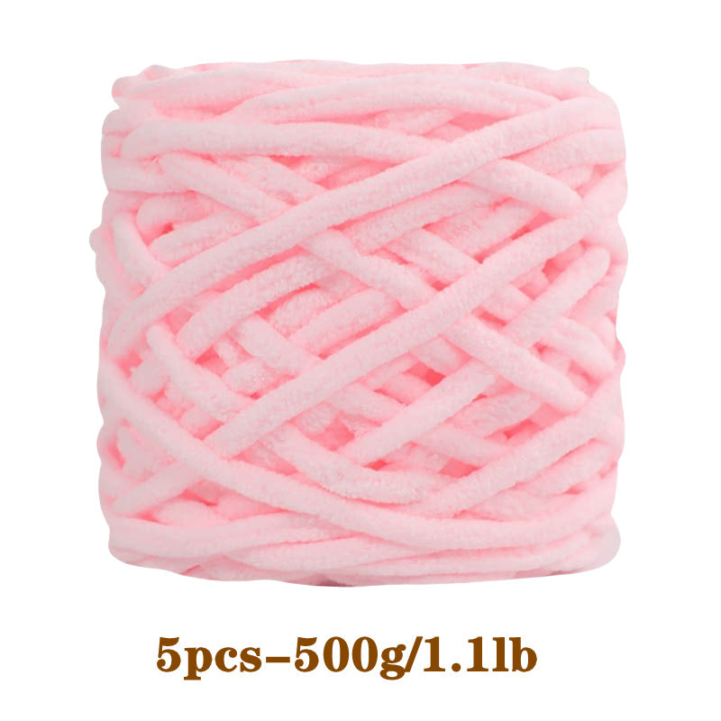 5pcs Ultra-Soft Chunky Chenille Yarn - Perfect for DIY Knitting & Crochet Projects, Scarves, Hats, Blankets | Available in Multiple Colors