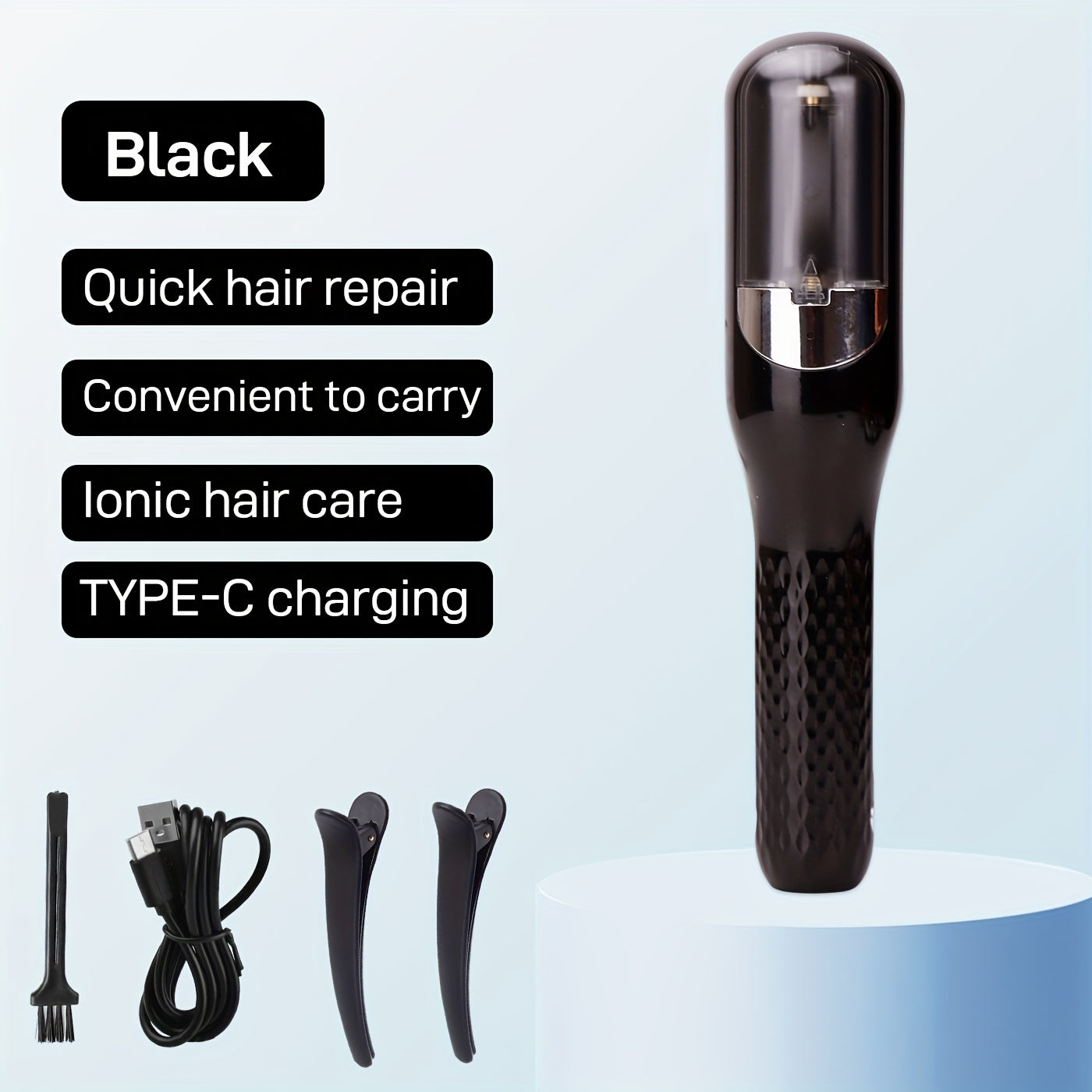 [Cordless Hair Trimmer] 2-in-1 Auto-Rechargeable Split End Trimmer & Hair Clipper | Cordless Beauty Tool for Damaged Hair (Dry, Frizzy, Curly, Brittle) - Includes Limit Comb & Hairpin, ABS Plastic Body