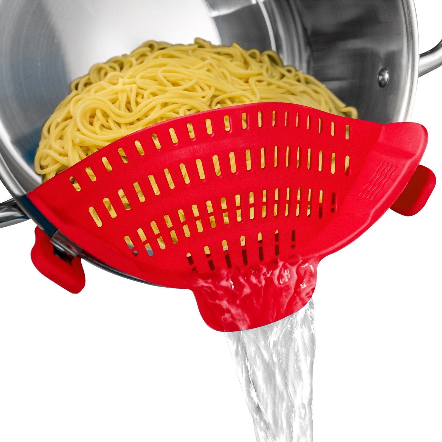 [1pc Adjustable Silicone Colander] Aberzey Adjustable Silicone Colander - 1pc Clip-On Pot Strainer for Easy Food Drainage - Durable, Heat-Resistant, and Easy to Clean Kitchen Tool for Noodles, Pasta, Veggies, and Fruits