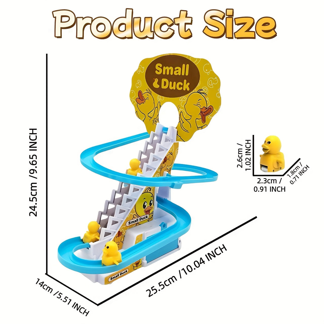 [Interactive Duckling Toy] Fun & Educational Interactive Electric Duckling Stair Climber Toy with Lights & Music | Slide Playset for Boys and Girls | Ideal Birthday, Easter, Halloween, Christmas Gift (Batteries Not Included)