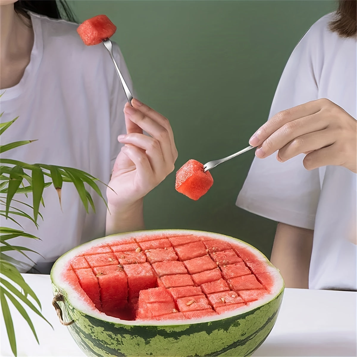 304 Stainless Steel Watermelon Slicer - Effortless Manual Tool for Perfect Cubes, Ideal for Picnics and Parties, Picnic Essentials | Modern Kitchen Tool | Durable Construction, Watermelon Slicer