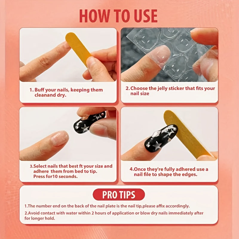 24pcs of Pink Bow Sweet And Cute Push-On False Nails, One Jelly Glue And One Nail File