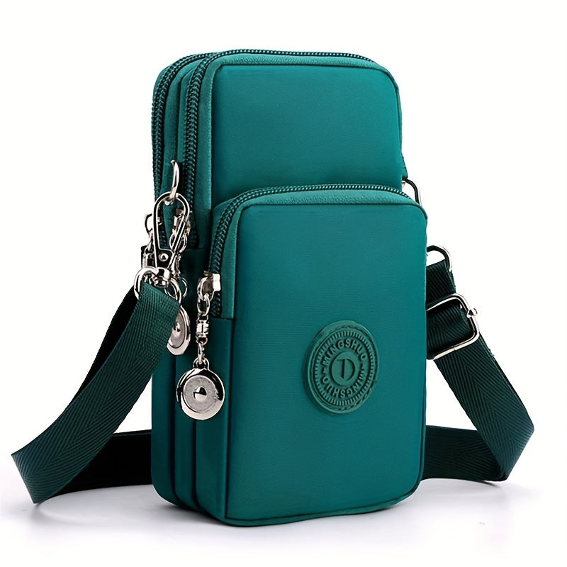 Stylish Crossbody Phone Bag for Women - Spacious Nylon Exterior, Soft Leather Lining, Secure Zipper Closure, and Perfect for Travel, Daily Commutes, and Everyday Use