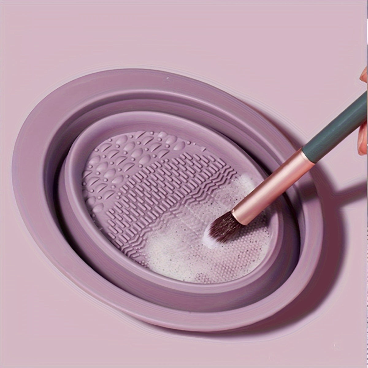 1PC Drying Net Or With Cleaning Bowl Set, Makeup Brush/Powder Puff Washing And Drying Tool, Makeup Tools Cleaning & Drying Set, Makeup Brush Cleaning Tool Set, Brush Cleaner And Drying Rack, Perfect For Travel