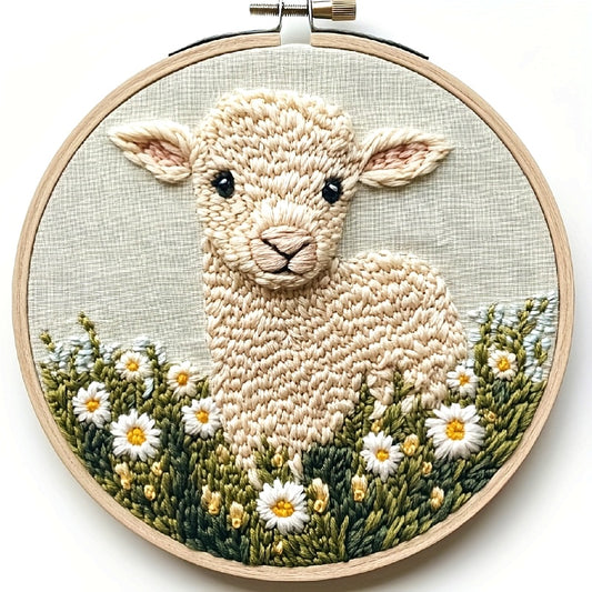 1pc Punch Needle Kit - Adult's Punch Stitching Set, Adorable Cartoon Animal with Daisy Flowers, DIY Needle Punch Kits for Art Crafts, Suitable for Handmade and Decoration, An Ideal Holiday Gift