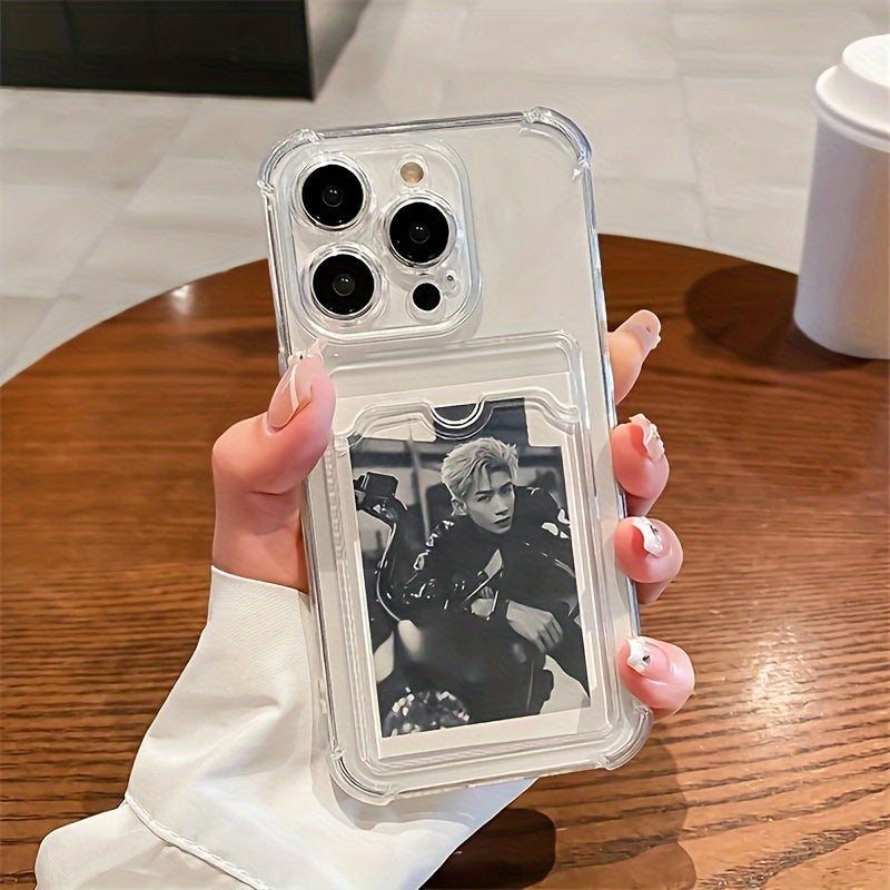 [Shockproof] Transparent TPU Phone Case | Durable | TPU | Clear Shockproof Back Cover, Card Slot | Compatible with Iphone 15/14/13/12/11 Series - Iphone 11/11 Pro/11 Pro Max/12/12 Pro/12 Pro Max/13/13 Pro/13 Pro Max/14/14 Plus/14 Pro/14 Pro Max/15/15 Plus