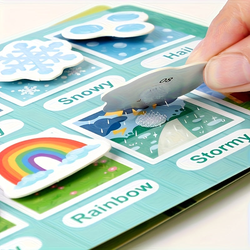 Interactive Quiet Book,Reusable Educational Learning Sticker Book,Enhancing Motor Skills And Cognitive Abilities,Learning and Educating Writing AIDS,Back-to-school Supplies,Halloween Christmas Gift