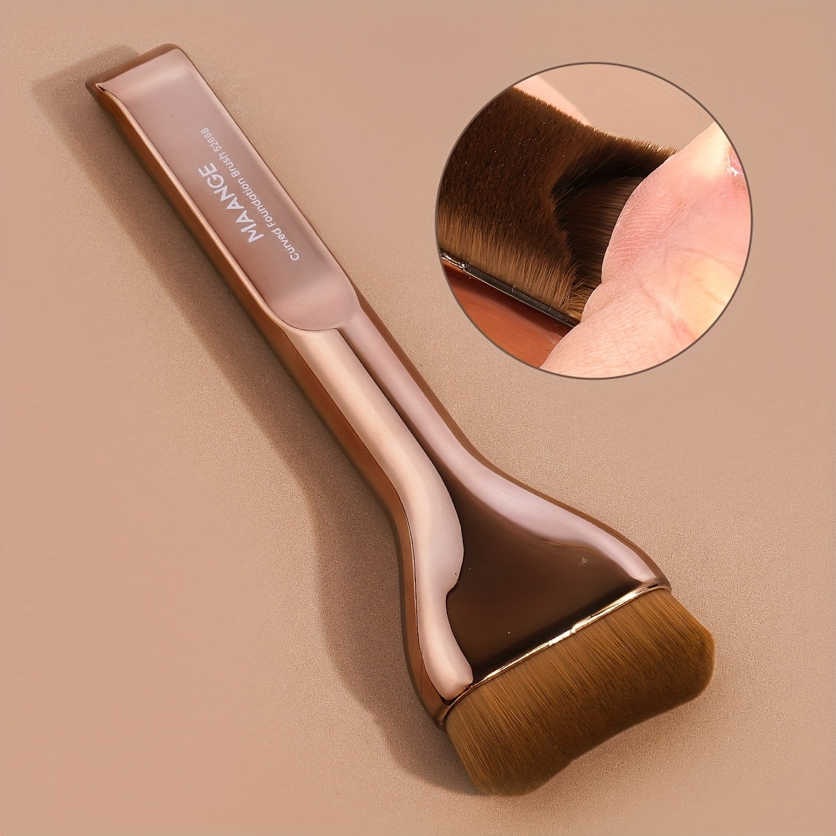 [MAANGE Makeup Brush] MAANGE Soft Nylon Foundation Brush - Travel-Friendly Makeup Brush for Even Application, Metal Handle, Ideal for All Skin Types, Perfect Mother's Day Gift, Essential Makeup Brush