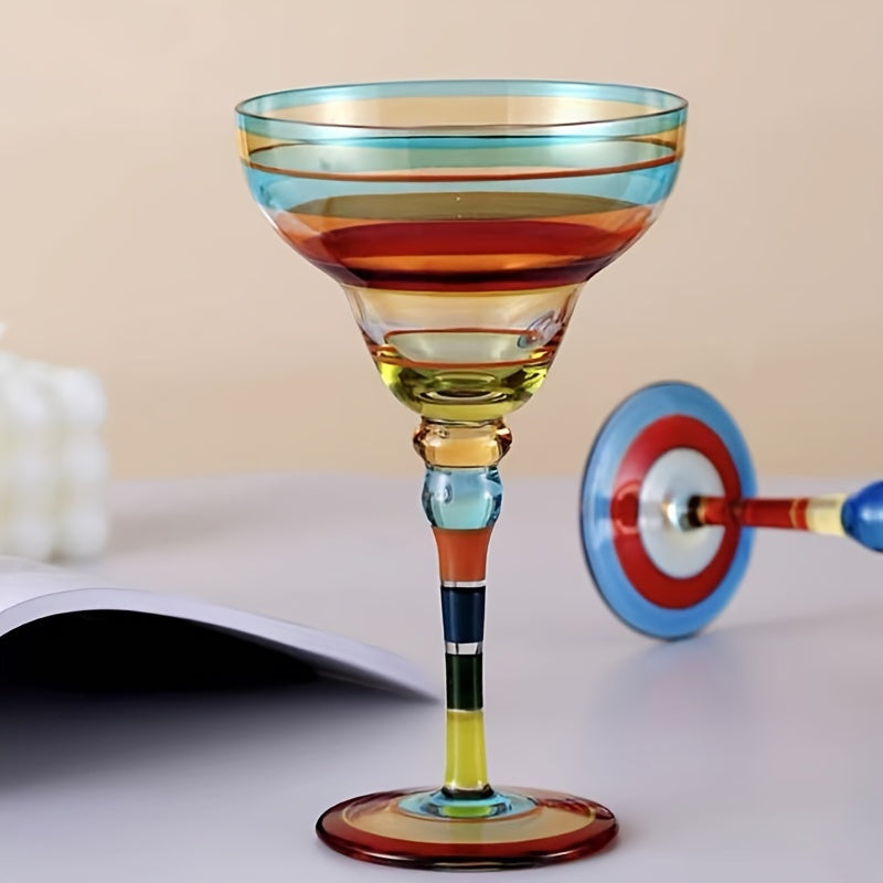 Painted Margarita Glasses, Creative Hand-Painted Cocktail Glasses, Alicia's Home Wedding Celebration Goblet