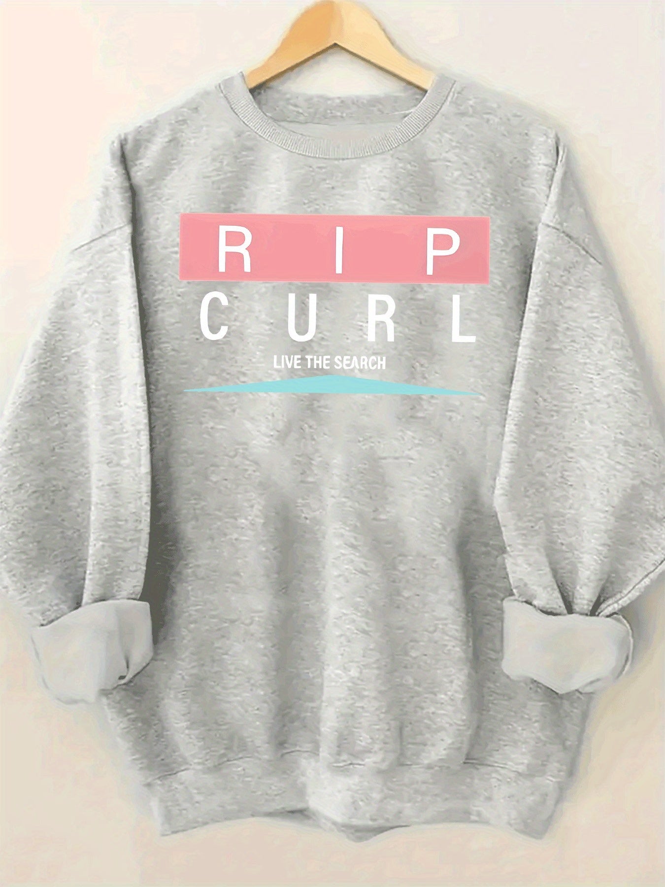 1pc Graphic Print Oversized Sweatshirt - Women'S Casual Long Sleeve Fleece-Lined Crew Neck Pullover, Soft & Cozy, Maroon with Pink & White Design, Perfect for Fall/Winter, Oversized Sweatshirt