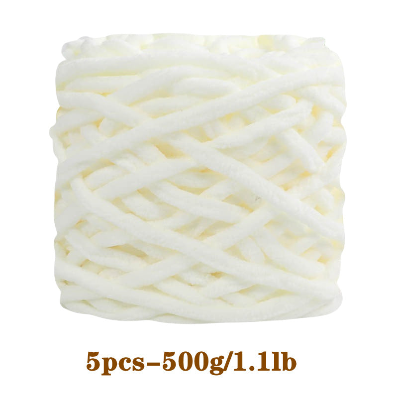 5pcs Ultra-Soft Chunky Chenille Yarn - Perfect for DIY Knitting & Crochet Projects, Scarves, Hats, Blankets | Available in Multiple Colors