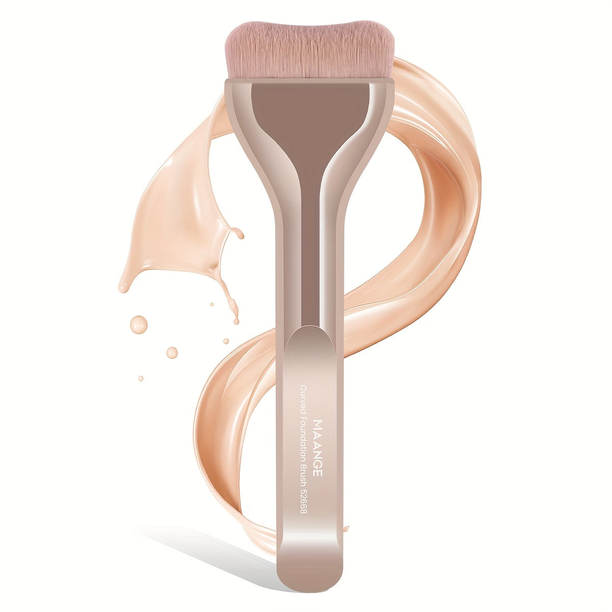 [MAANGE Makeup Brush] MAANGE Soft Nylon Foundation Brush - Travel-Friendly Makeup Brush for Even Application, Metal Handle, Ideal for All Skin Types, Perfect Mother's Day Gift, Essential Makeup Brush
