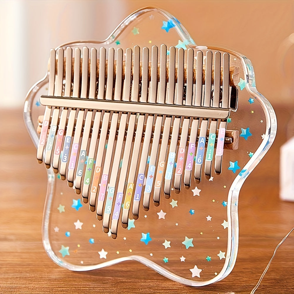 1pc 21 Notes Crystal Transparent Kalimba Exquisite Thumb Piano Acrylic Piano Finger Instrument Birthday Holiday Gift First Choice