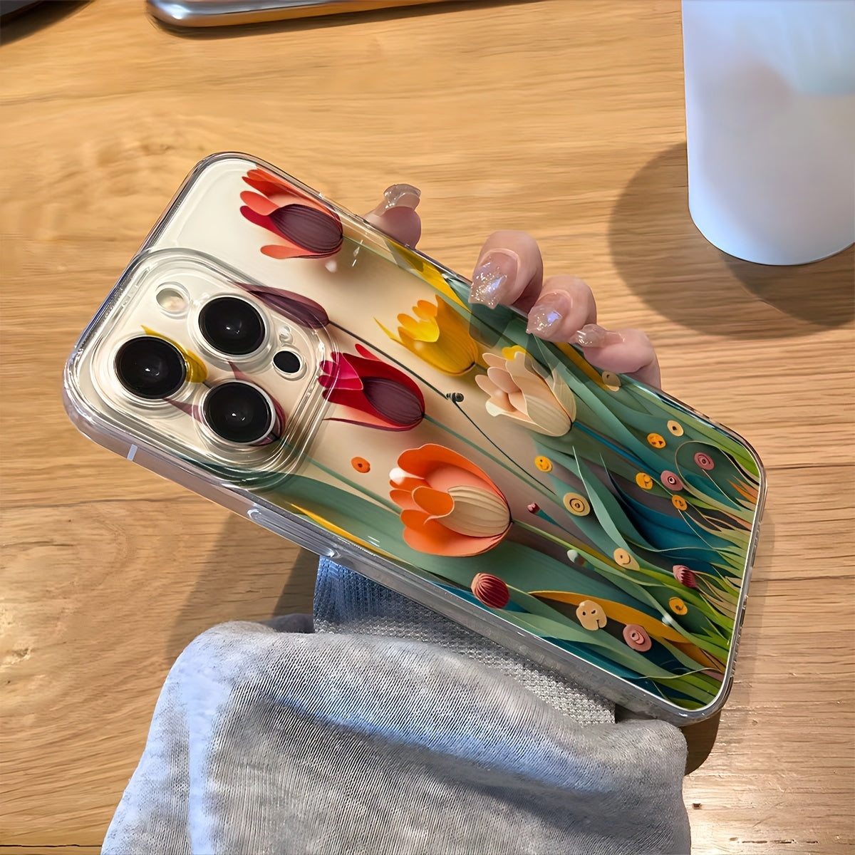 [Artistic Phone Cover] Transparent Artistic 3D Floral Design Phone Cover for Iphone Models 16, 15, 14, 13, 12, 11, XS, XR, X, 8, 7, 6, 6S Plus, And Pro Max
