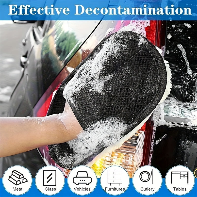 2/3/4pcs Soft Car Cleaning Gloves - Portable Durable Microfiber Detailing Brush, Suitable for Interior and Exterior Car Washing, Multifunctional Dust Removal Tool