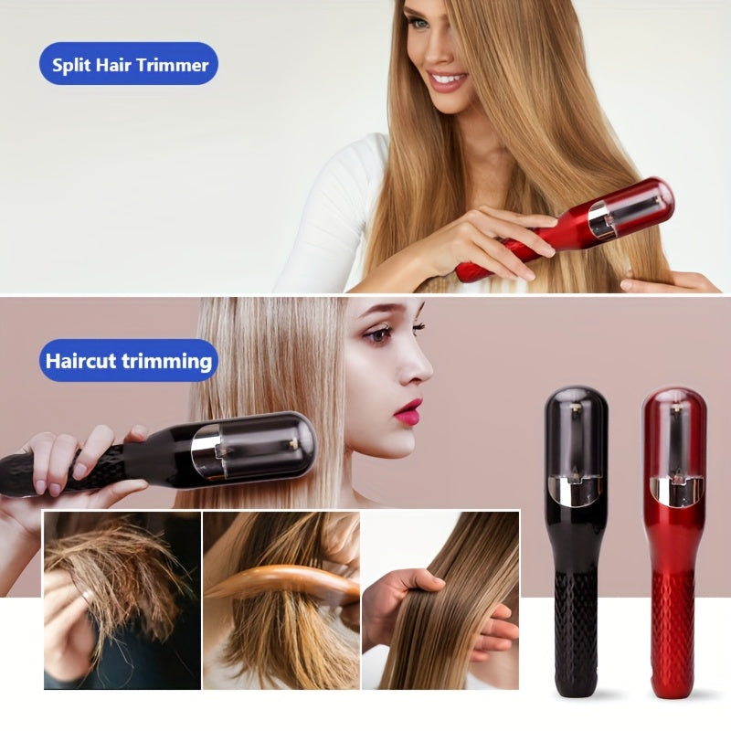 [Cordless Hair Trimmer] 2-in-1 Auto-Rechargeable Split End Trimmer & Hair Clipper | Cordless Beauty Tool for Damaged Hair (Dry, Frizzy, Curly, Brittle) - Includes Limit Comb & Hairpin, ABS Plastic Body