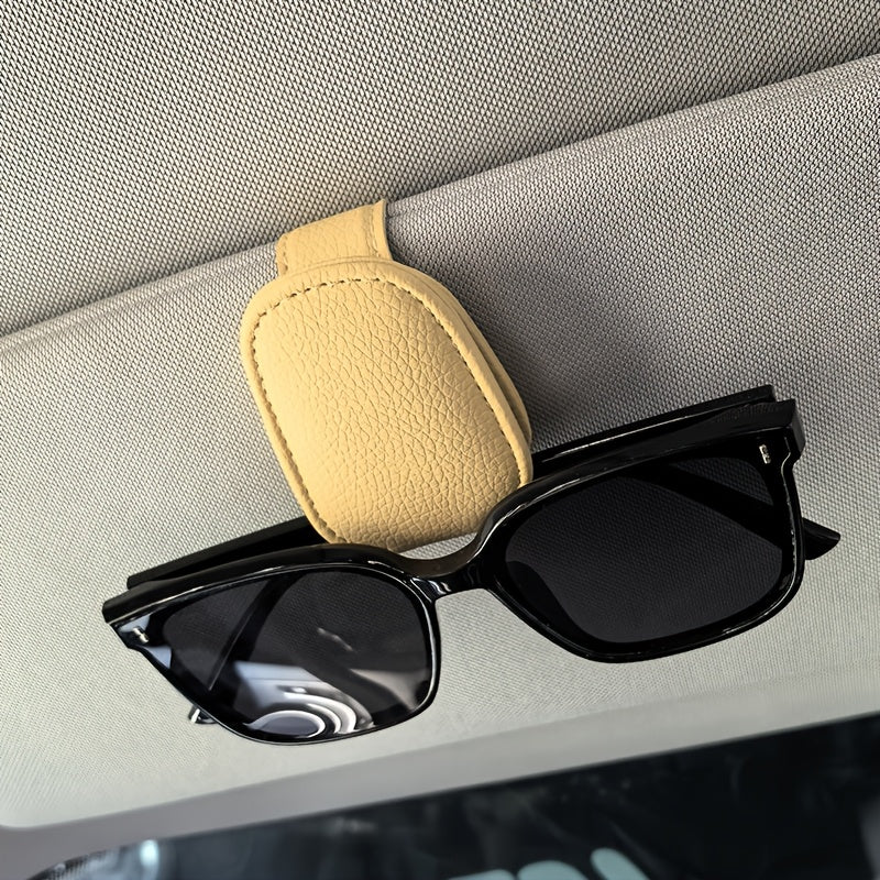 1pc Universal Car Sun Visor Glasses Clip, PVC Material, Auto Eyeglasses Holder, Vehicle Interior Accessories, Eyewear Storage Bracket