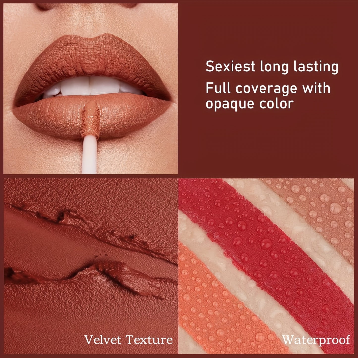 6 Pcs Matte Liquid Lipstick Makeup Set, Matte Liquid Long-Lasting Wear Non-Stick Cup Not Fade Waterproof Lip Gloss