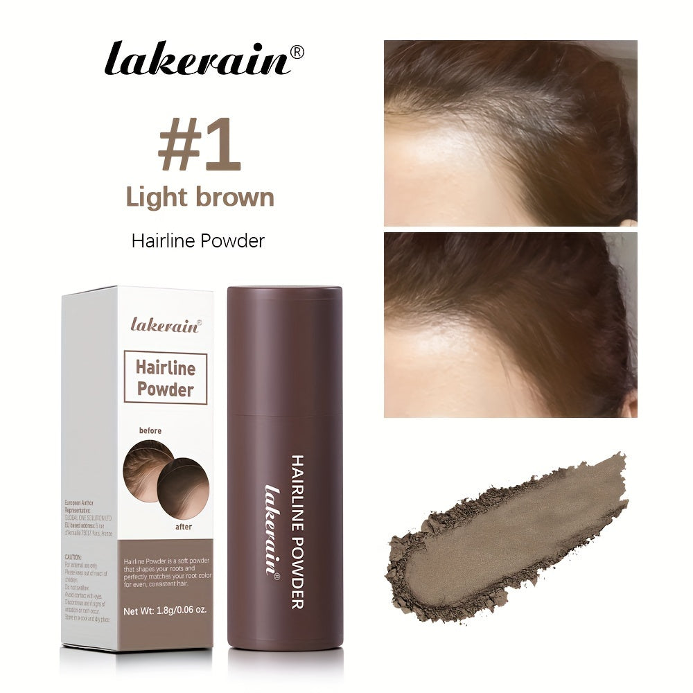 Instant Uniform Hairline Lakerain Powder Stick - Waterproof, Long-Lasting, Natural Finish Sponge Pen for All Skin Tones & Gray Root Coverage