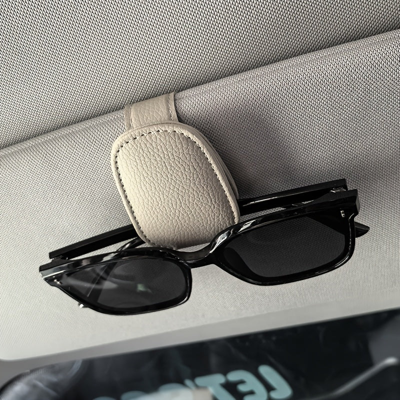 1pc Universal Car Sun Visor Glasses Clip, PVC Material, Auto Eyeglasses Holder, Vehicle Interior Accessories, Eyewear Storage Bracket