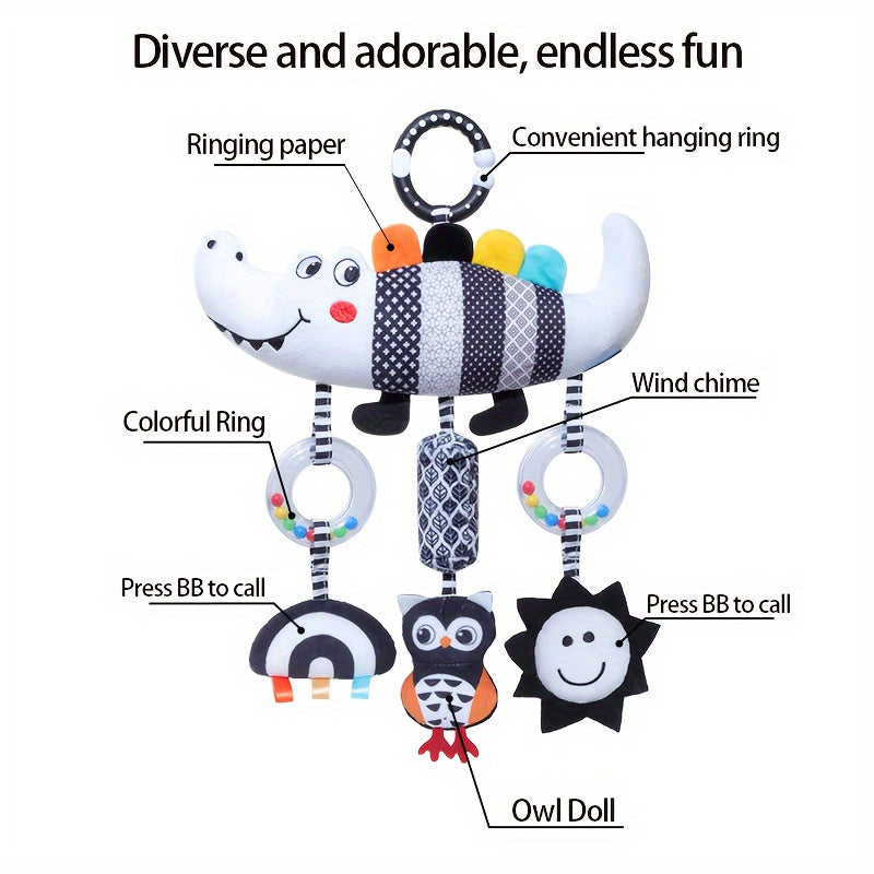 Baby Toy Black and White Wind Chime Hanging Ornament 0+ Newborn Baby Christmas Gift and Birth Present Perfect Holiday Gift Choice Suitable for Kids' Car Toy and Stroller Toy Bedtime Hanging