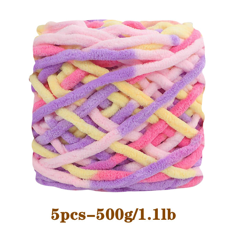 5pcs Ultra-Soft Chunky Chenille Yarn - Perfect for DIY Knitting & Crochet Projects, Scarves, Hats, Blankets | Available in Multiple Colors