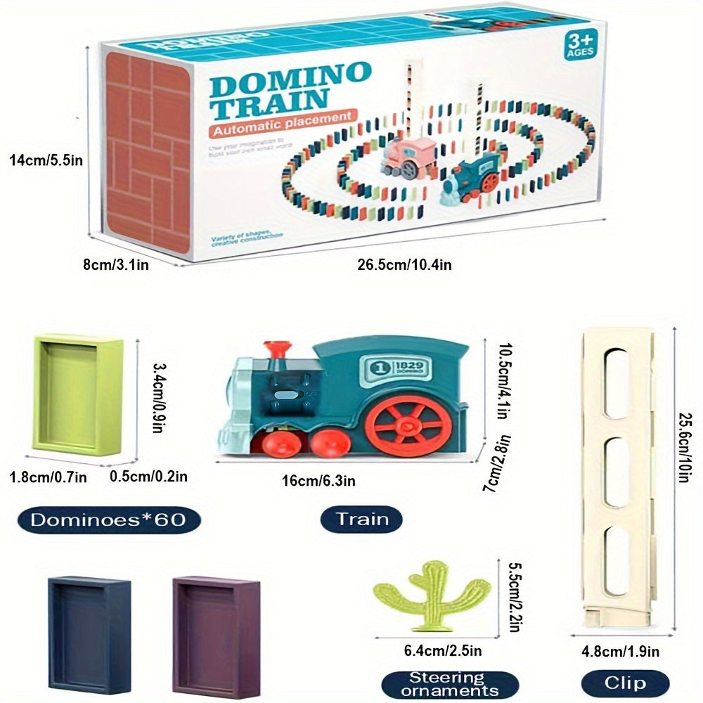 [Educational Domino Train] Fun and Educational Domino Rally Electric Train Set for Kids | Creative Building Blocks for Hours of Fun! | Halloween Christmas Gifts