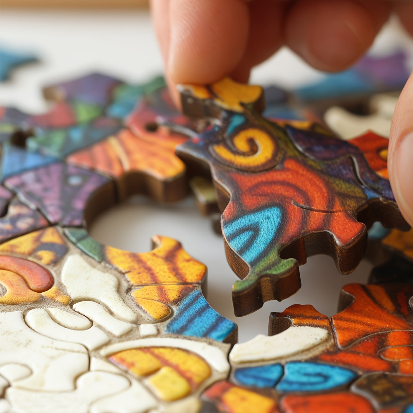 Wooden Jigsaw Puzzle for Adults - Floral Tree of Life with Irregular Animal-Shaped Pieces, Vibrant Artwork, Challenging Brain Teaser & Unique Gift for Focus & Creativity, Decorative Art Painting, Creative Focus Exercise | Intricate Craftsmanship, Wooden P