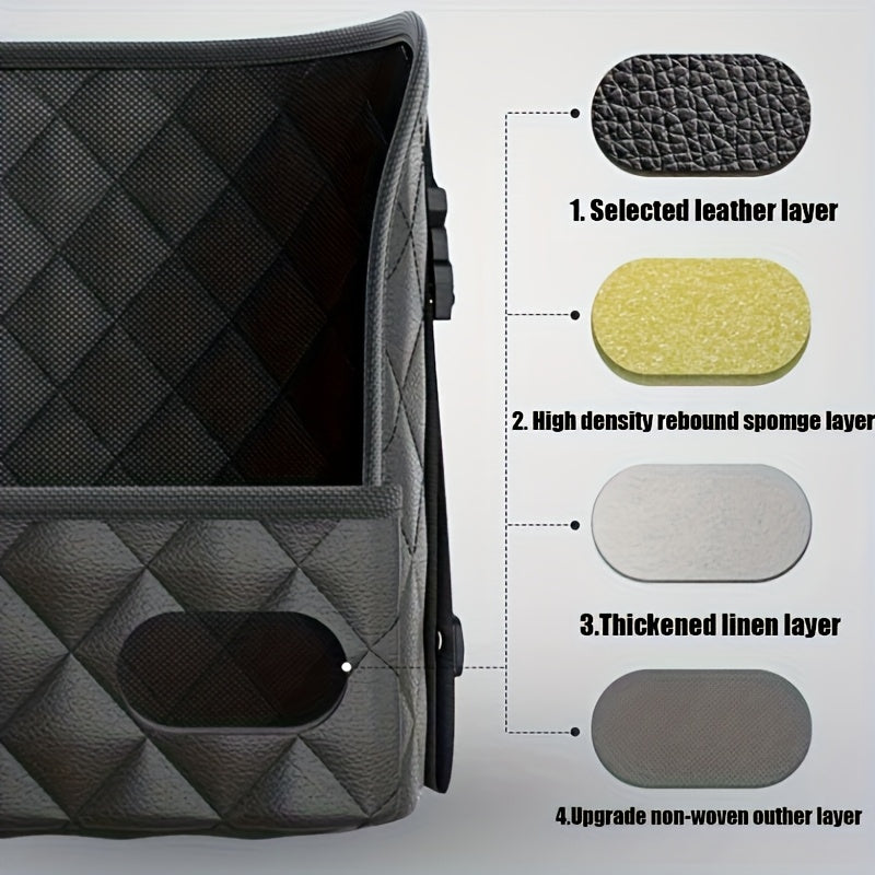 Spacious Luxury Faux Leather Car Seat Organizer - Hanging Mount Back Seat Storage with Multiple Compartments - Ideal for Family Cars, Travel & Daily Use