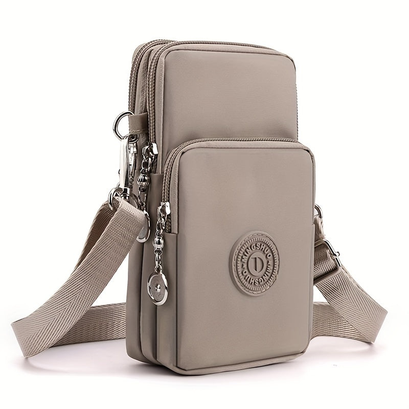 Stylish Crossbody Phone Bag for Women - Spacious Nylon Exterior, Soft Leather Lining, Secure Zipper Closure, and Perfect for Travel, Daily Commutes, and Everyday Use