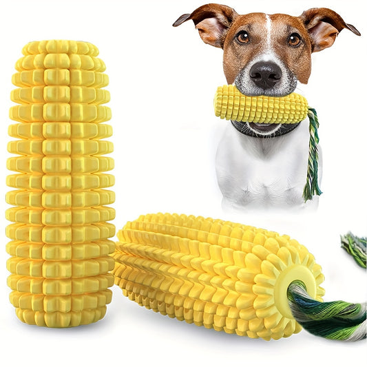 Dog Grinding Stick with Knot Rope, Corn Toothbrush Interactive Pet Toy