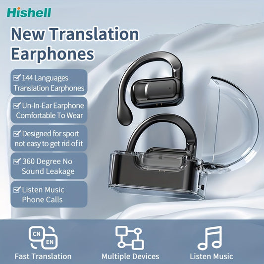 [Real Time Translator] Real Time 2-Way Language Translator Earphones | 144 Languages, Portable Translation Headset with APP for Music And Calling, for IOS & Android