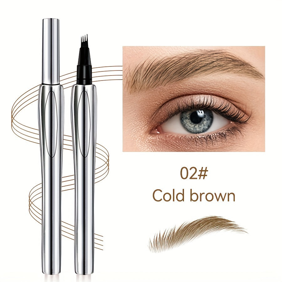 Waterproof & Sweat-Proof 4-Tip Eyebrow Pencil - Long-Lasting, Non-Fading for Natural, Defined Brows in 3 Shades, Perfect Gift for Valentine's Day & Birthdays, Eyebrow Pencil Waterproof