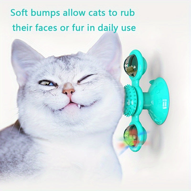 1pc, Fun Rotating Cat Toy, Windmill Turntable Design, Cat Teaser, Stimulate Cat's Vitality, Interactive Play, Enhance Emotions, New Fun in Pet Life