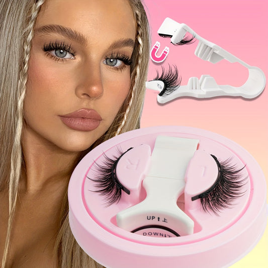 YSDO Magnetic False Eyelashes - Soft, Ultra-Light, Easy-to-Apply Pair with Retaining Clip, Natural Curl Style for Everyday Wear, Everyday Eyelash Enhancement|Natural Curl Lashes|Magnetic Eyelash Holder, Eyelash Extensions