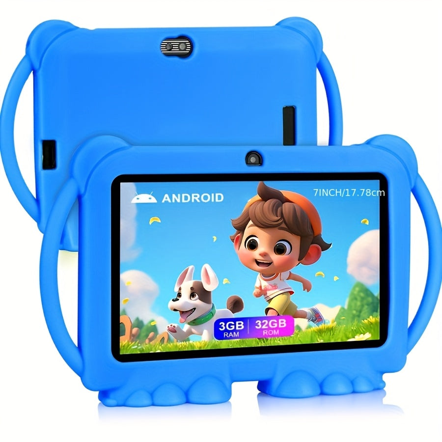 7 inch Tablet for Kids, 32GB ROM 2GB RAM Android Tablet with 2.4G WiFi, GMS, Eye Protection Screen, Parental Control, Education APP, Dual Camera, Shockproof Case, Games, Ramadan gifts for kids.