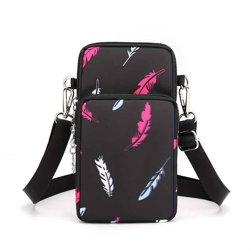 Stylish Crossbody Phone Bag for Women - Spacious Nylon Exterior, Soft Leather Lining, Secure Zipper Closure, and Perfect for Travel, Daily Commutes, and Everyday Use