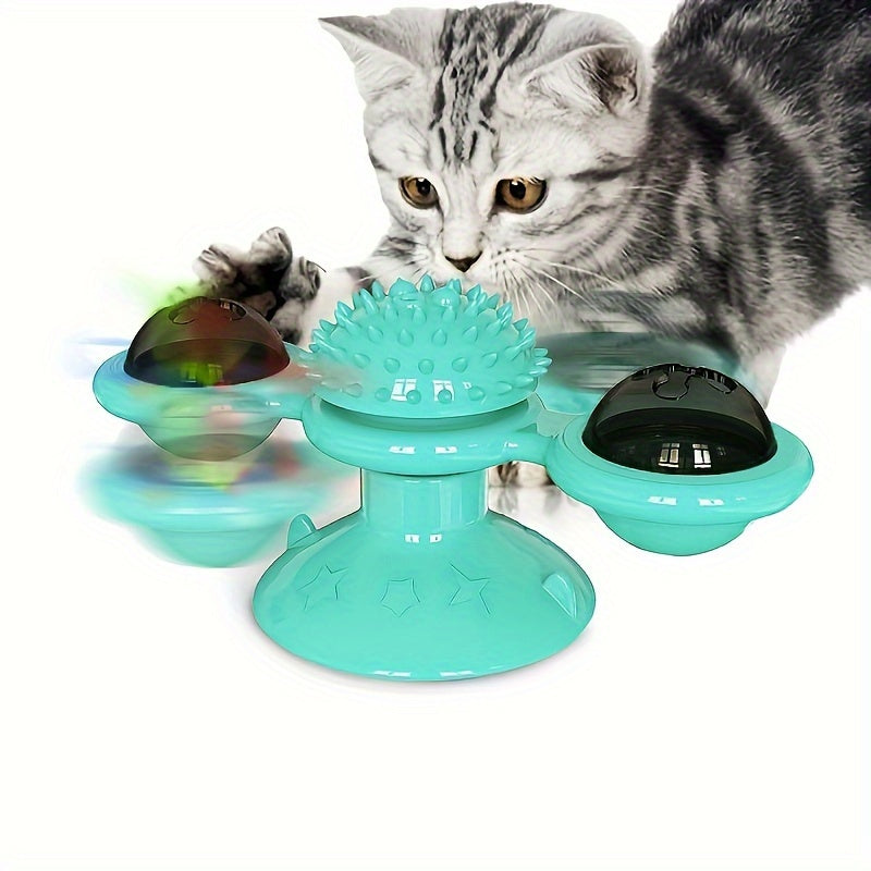 1pc, Fun Rotating Cat Toy, Windmill Turntable Design, Cat Teaser, Stimulate Cat's Vitality, Interactive Play, Enhance Emotions, New Fun in Pet Life