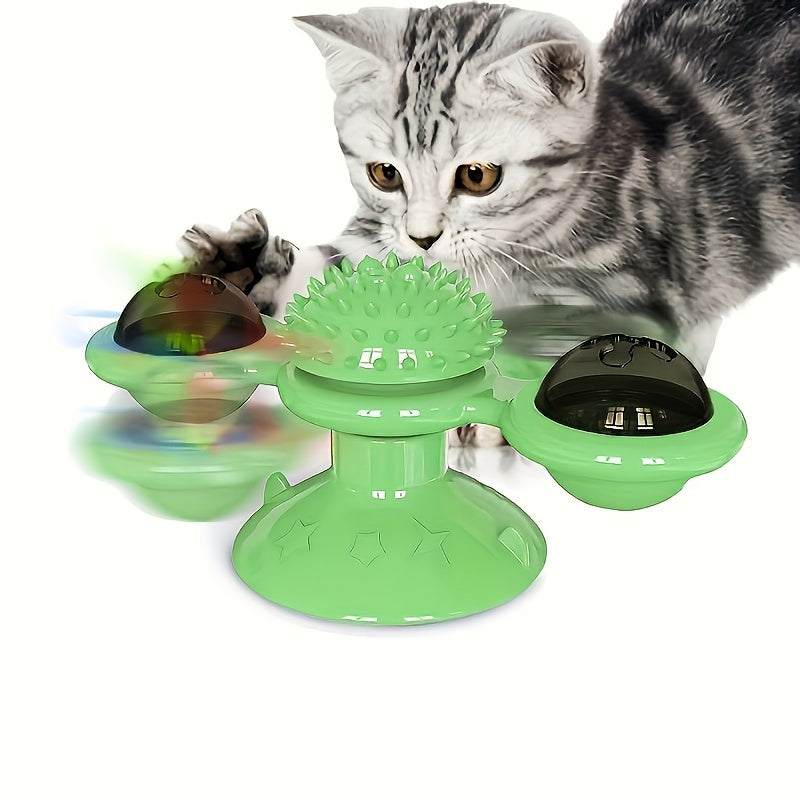 1pc, Fun Rotating Cat Toy, Windmill Turntable Design, Cat Teaser, Stimulate Cat's Vitality, Interactive Play, Enhance Emotions, New Fun in Pet Life