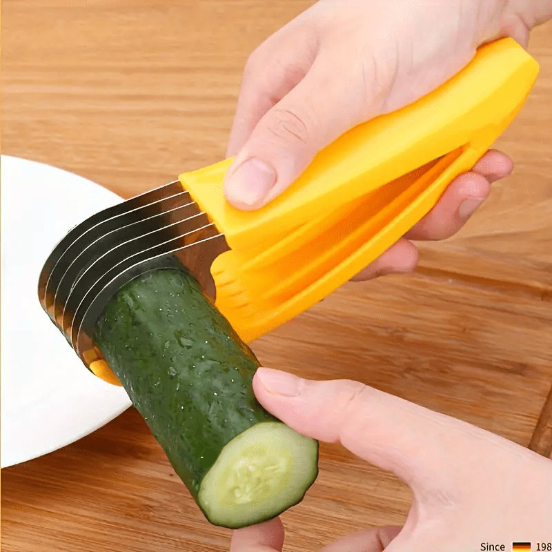 1pc Stainless Steel Banana & Cucumber Slicer - Food-Safe, Easy to Use, Ideal for BBQs & Outdoor Cooking, Kitchen Gadget, Outdoor Kitchenware, Essential Tool for Camping and Dinin