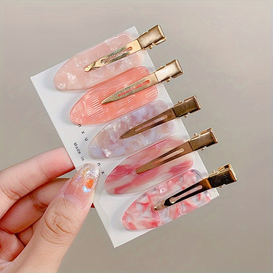 Cherry Blossom Pink Acetate Invisible Hair Clip for Bangs and Flyaways