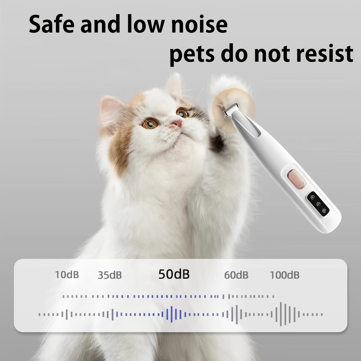 Pet Grooming Clippers LED Assisted Lighting Safe Low Noise USB/Battery Life Pet Beauty Electric Trimmer LED Light Assistance Safe Low Noise USB/Battery Life