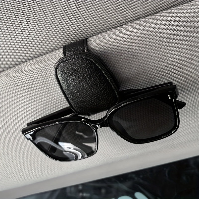 1pc Universal Car Sun Visor Glasses Clip, PVC Material, Auto Eyeglasses Holder, Vehicle Interior Accessories, Eyewear Storage Bracket