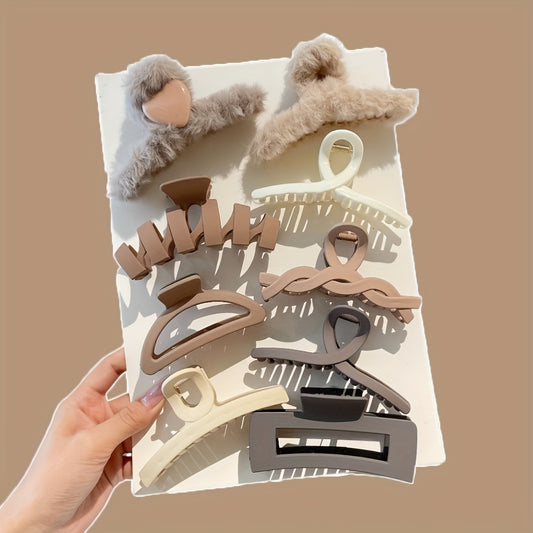 Winter Plush Large Claw Clip for Women's Hair New Style Girl's Curly Hair Shark Clip Hair Accessory