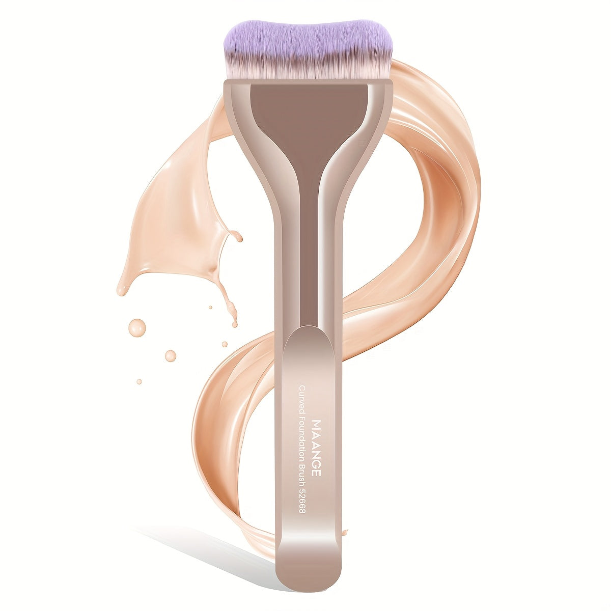 [MAANGE Makeup Brush] MAANGE Soft Nylon Foundation Brush - Travel-Friendly Makeup Brush for Even Application, Metal Handle, Ideal for All Skin Types, Perfect Mother's Day Gift, Essential Makeup Brush