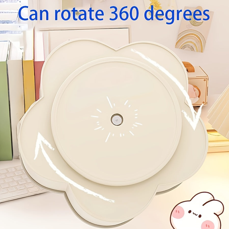 1pc Rotating Desktop Organizer - 360-Degree Cute Rotating Pen Holder, Extra-Large Capacity Multi-Function Desktop Stationery Pen Holder Storage Box
