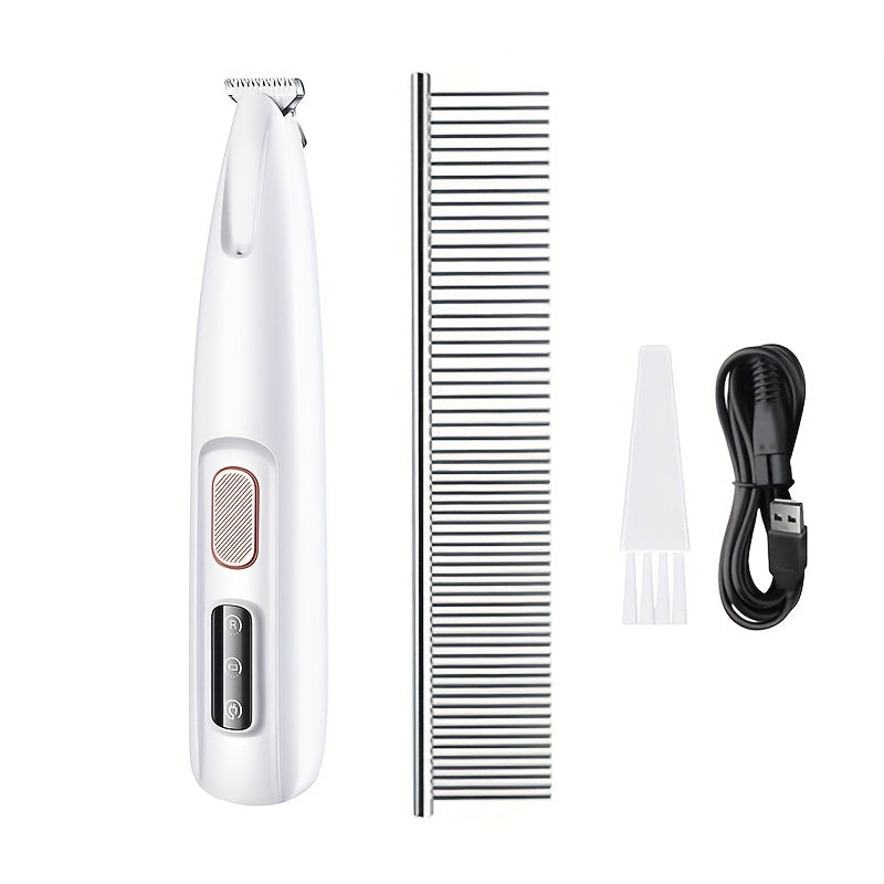 Pet Grooming Clippers LED Assisted Lighting Safe Low Noise USB/Battery Life Pet Beauty Electric Trimmer LED Light Assistance Safe Low Noise USB/Battery Life