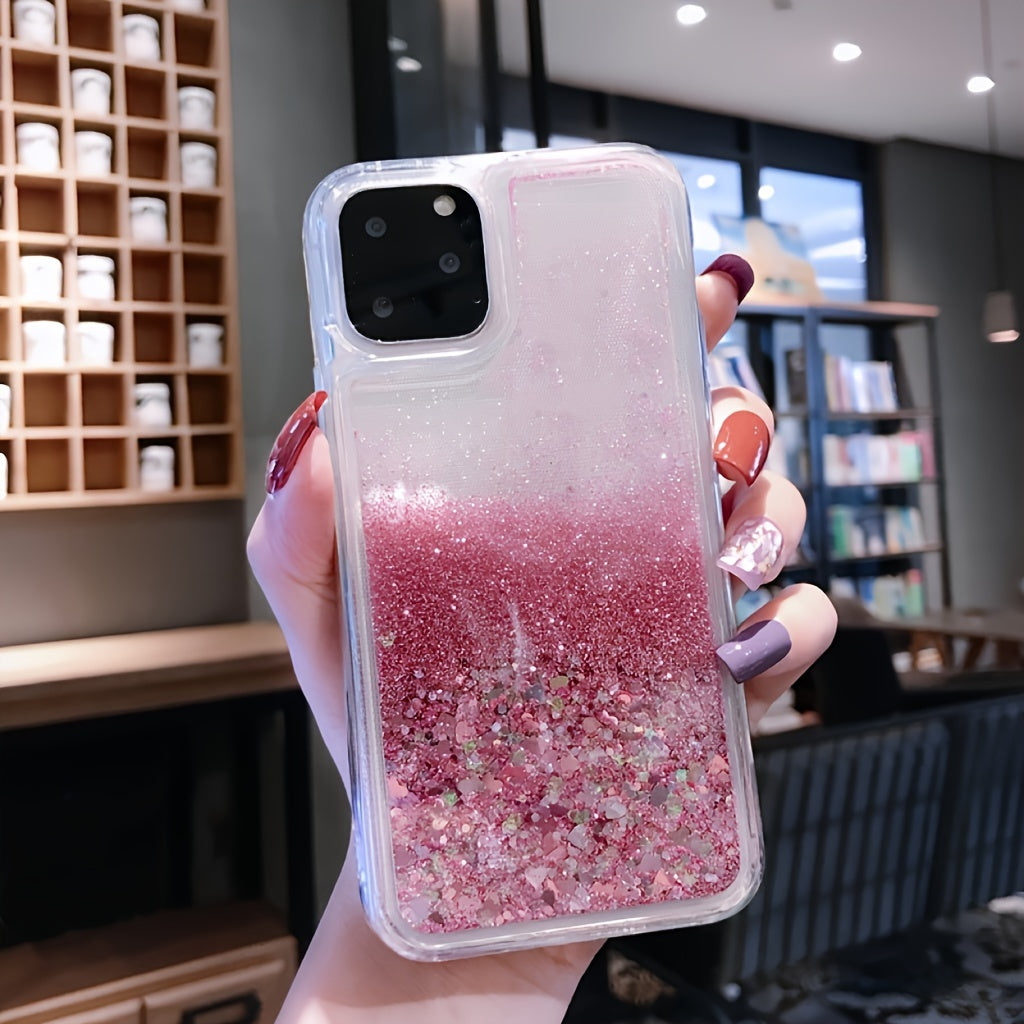 for iPhone Love Sequin Quicksand Protective Case BlingBling
