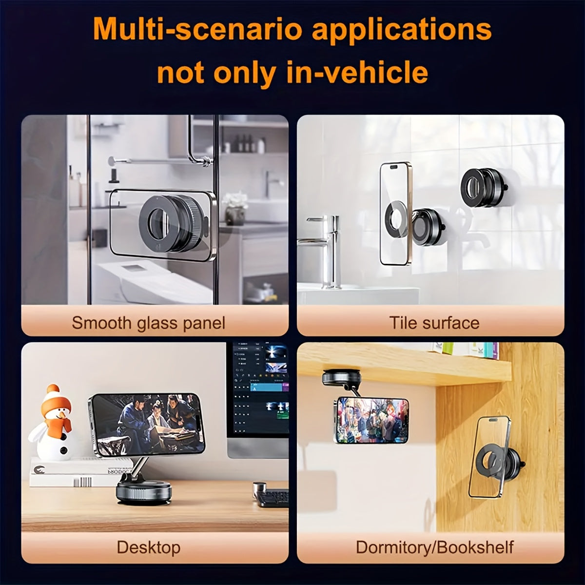 [N52 Magnetic Phone Holder] 360° Rotatable Upgraded N52 Magnetic Phone Holder, Aluminum Alloy | Waterproof, Secure Grip, Hands-Free Use, Vehicle Mounting, Sleek Design, Durable Holder, Car Accessories