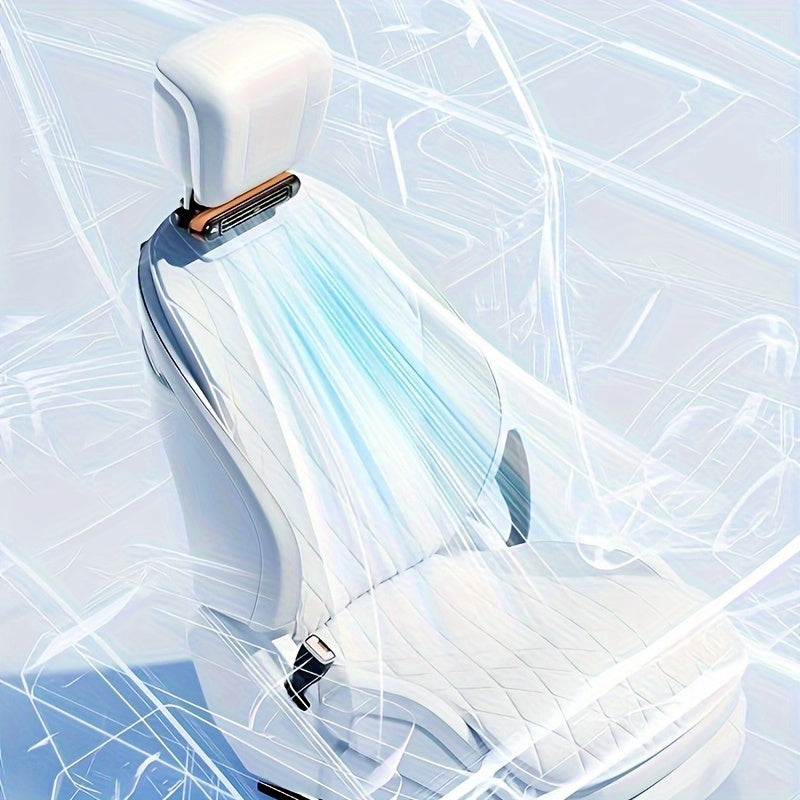 2024 New Model Car Ventilated Seat Fan, USB Powered Headrest Seat Fan, Portable with Three-Speed Adjustment, Turbo Strong Wind, Bladeless Backrest Small Electric Fan.